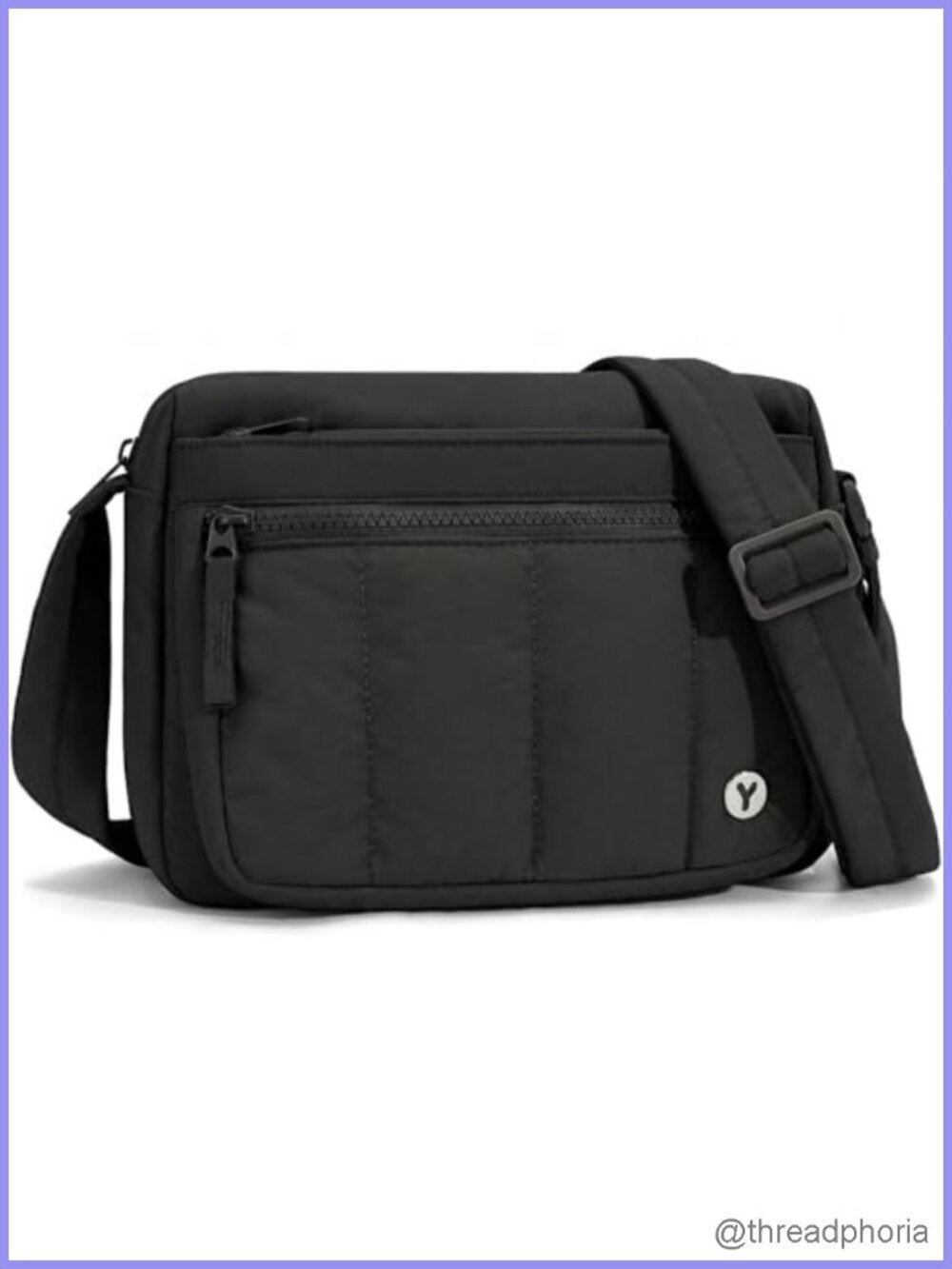 Quilted Puffer Crossbody Bag Women Nylon Lightweight Shoulder Purse Adjustable